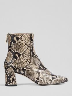 L.K.Bennett Nadira Leather Snake Effect Ankle Boots, Multi, Multi