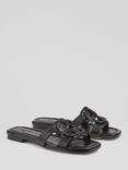 L.K.Bennett Casper Leather Flat Sandals, Black