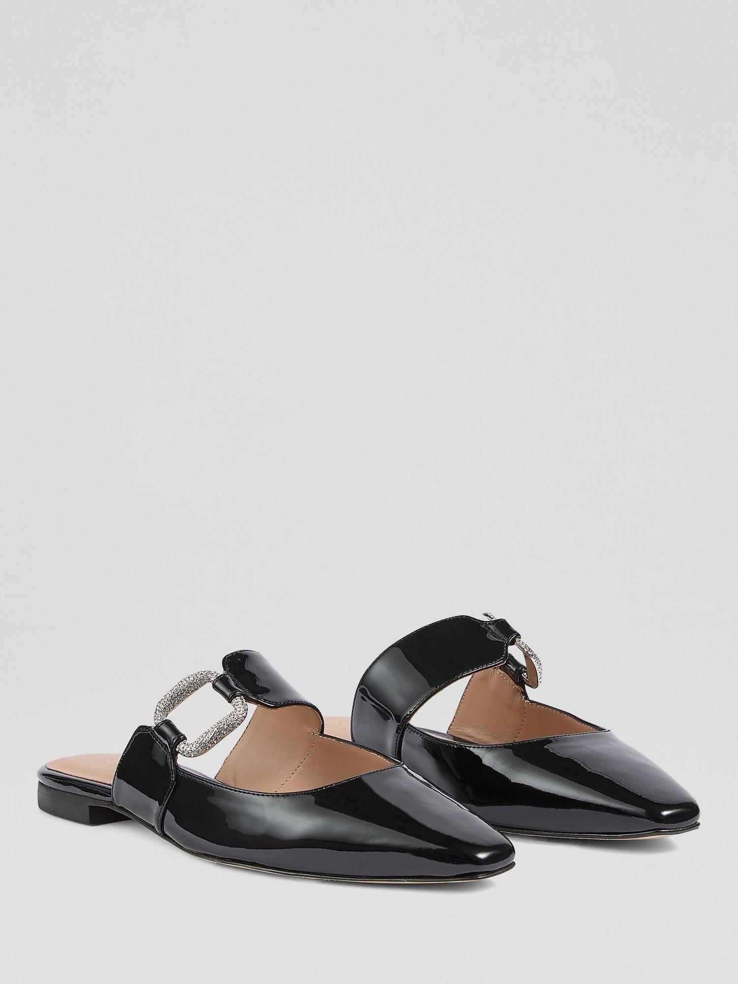 Product image 2 of 3, which shows L.K.Bennett Nancy Patent Leather Embellished Mules, Black, 5