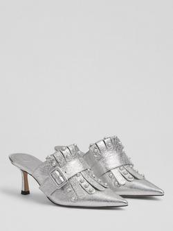 LKB London Atty Leather Stiletto Heel Closed Shoes - view 2, Silver