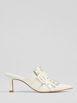 LKB London Atty Leather Stiletto Heel Open Court Shoes, Ecru