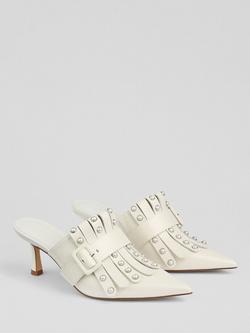 LKB London Atty Leather Stiletto Heel Open Court Shoes - view 2, Ecru