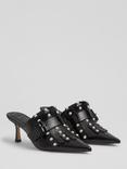 L.K.Bennett Atty Leather Stiletto Heel Open Court Shoes, Black