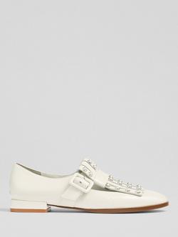 LKB London Zig Leather Loafers, Ecru