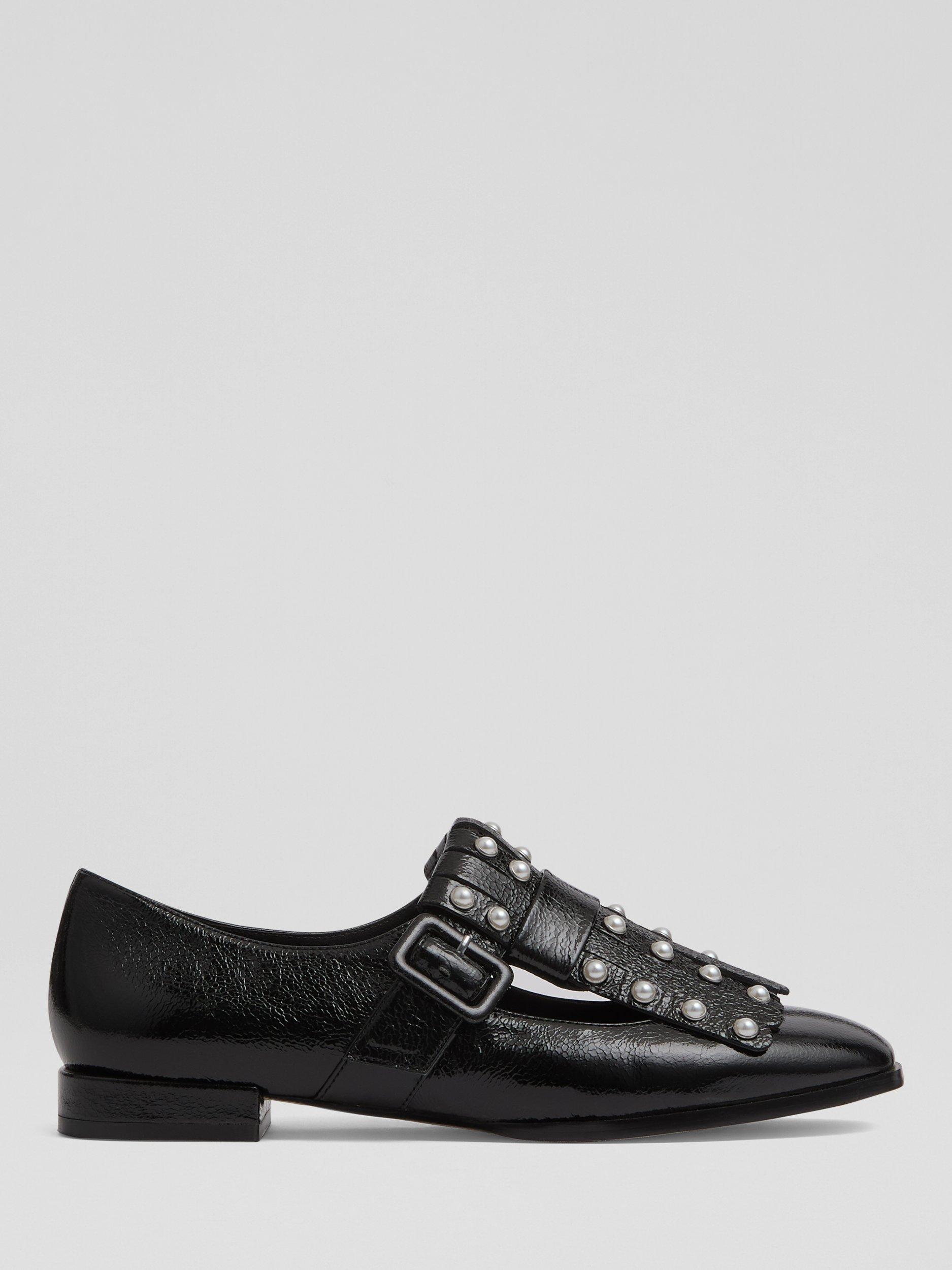Product image 1 of 3, which shows LKB London Zig Leather Loafers, Black, 3
