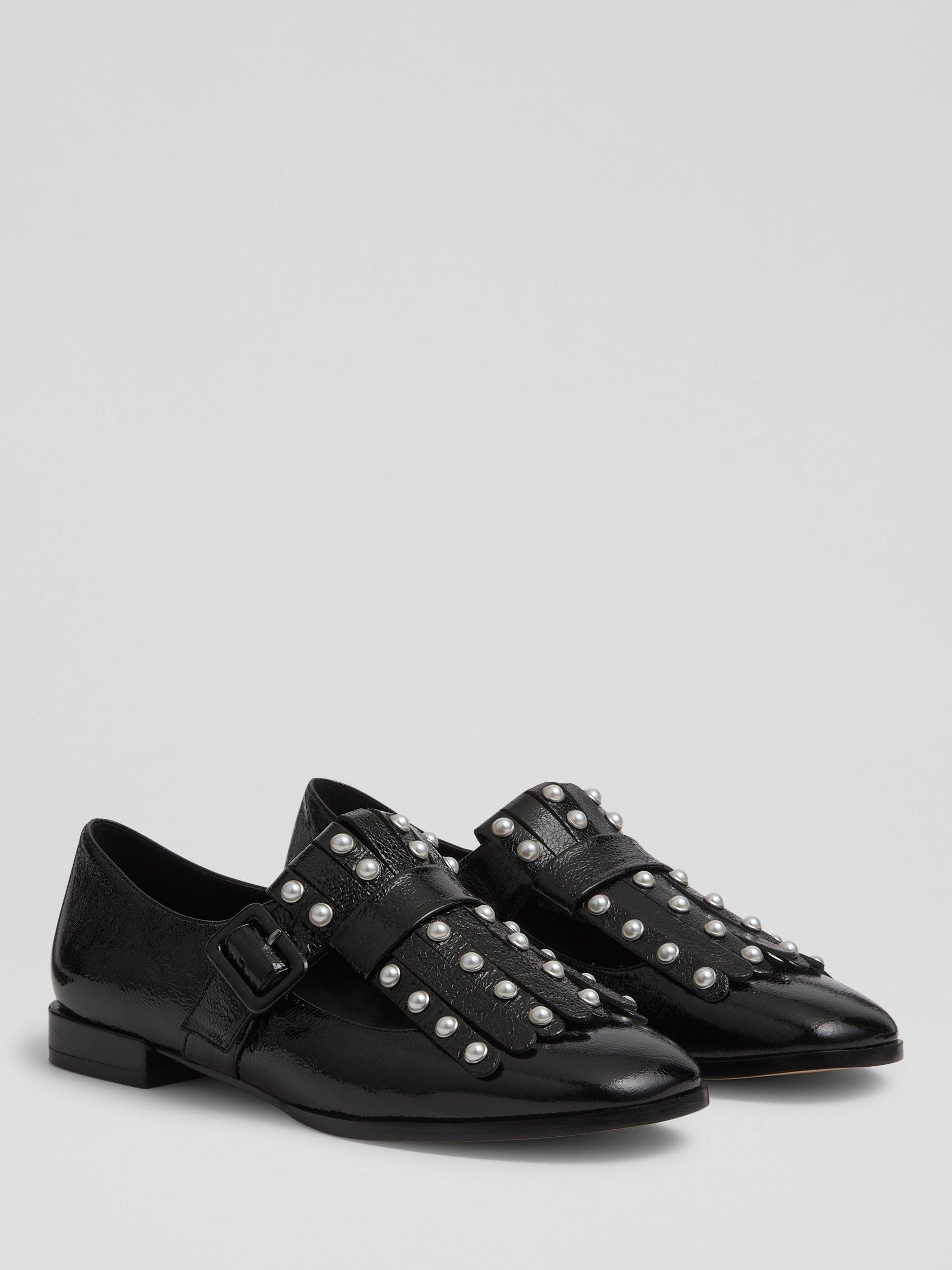 Product image 2 of 3, which shows LKB London Zig Leather Loafers, Black, 3