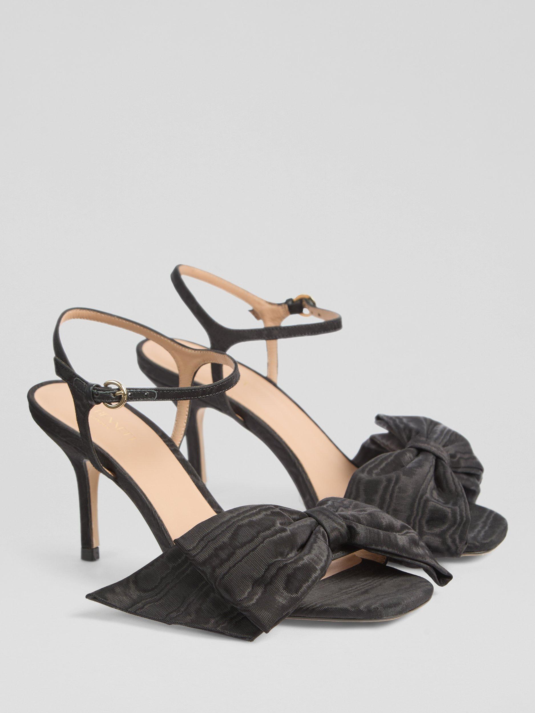Product image 2 of 3, which shows L.K.Bennett Roline Stiletto Heel Open Toe Sandals, Black, 2