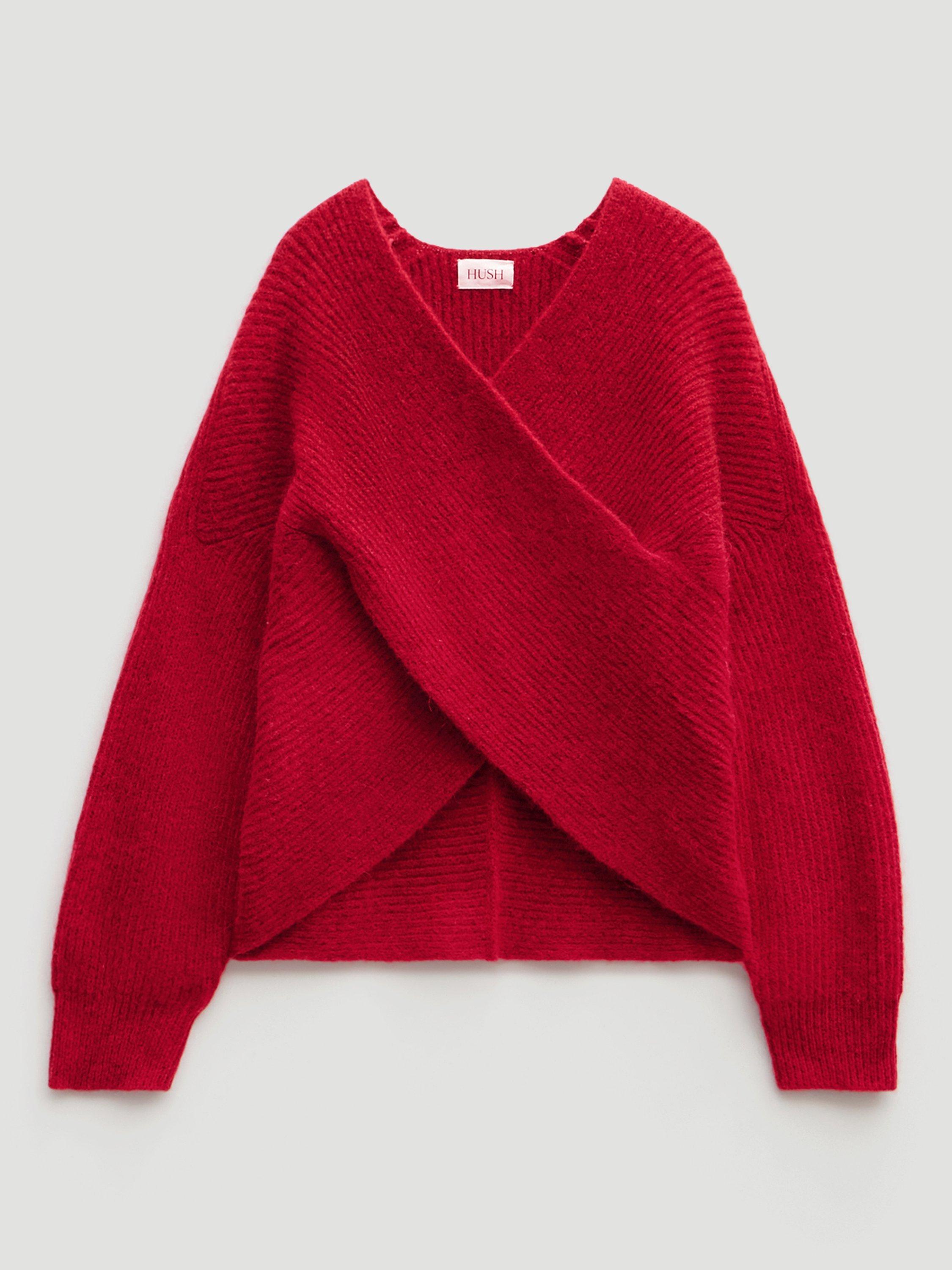 Product image 3 of 4, which shows HUSH Betty Wool Blend Jumper, Fiery Red, S