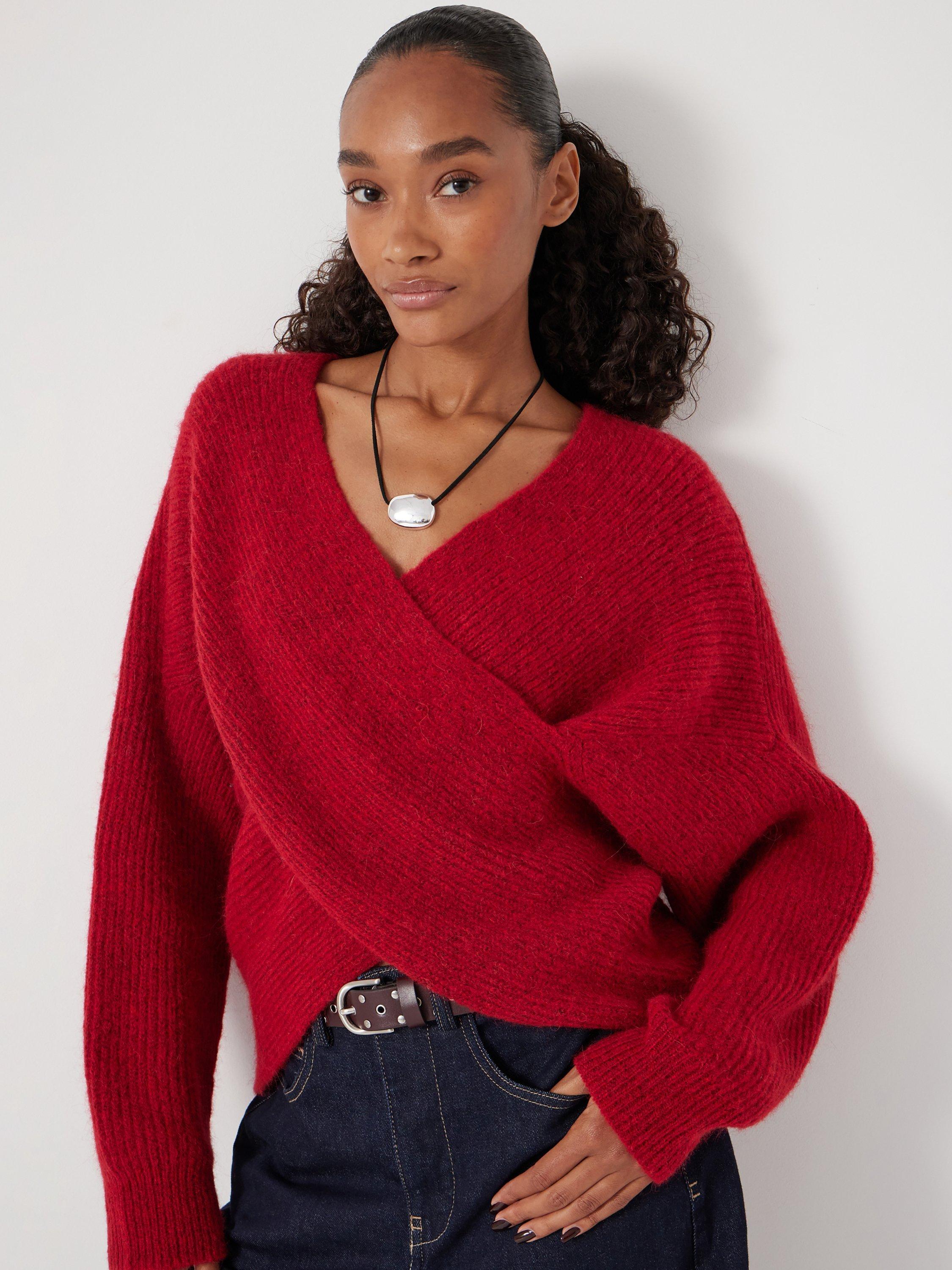 Product image 4 of 4, which shows HUSH Betty Wool Blend Jumper, Fiery Red, S
