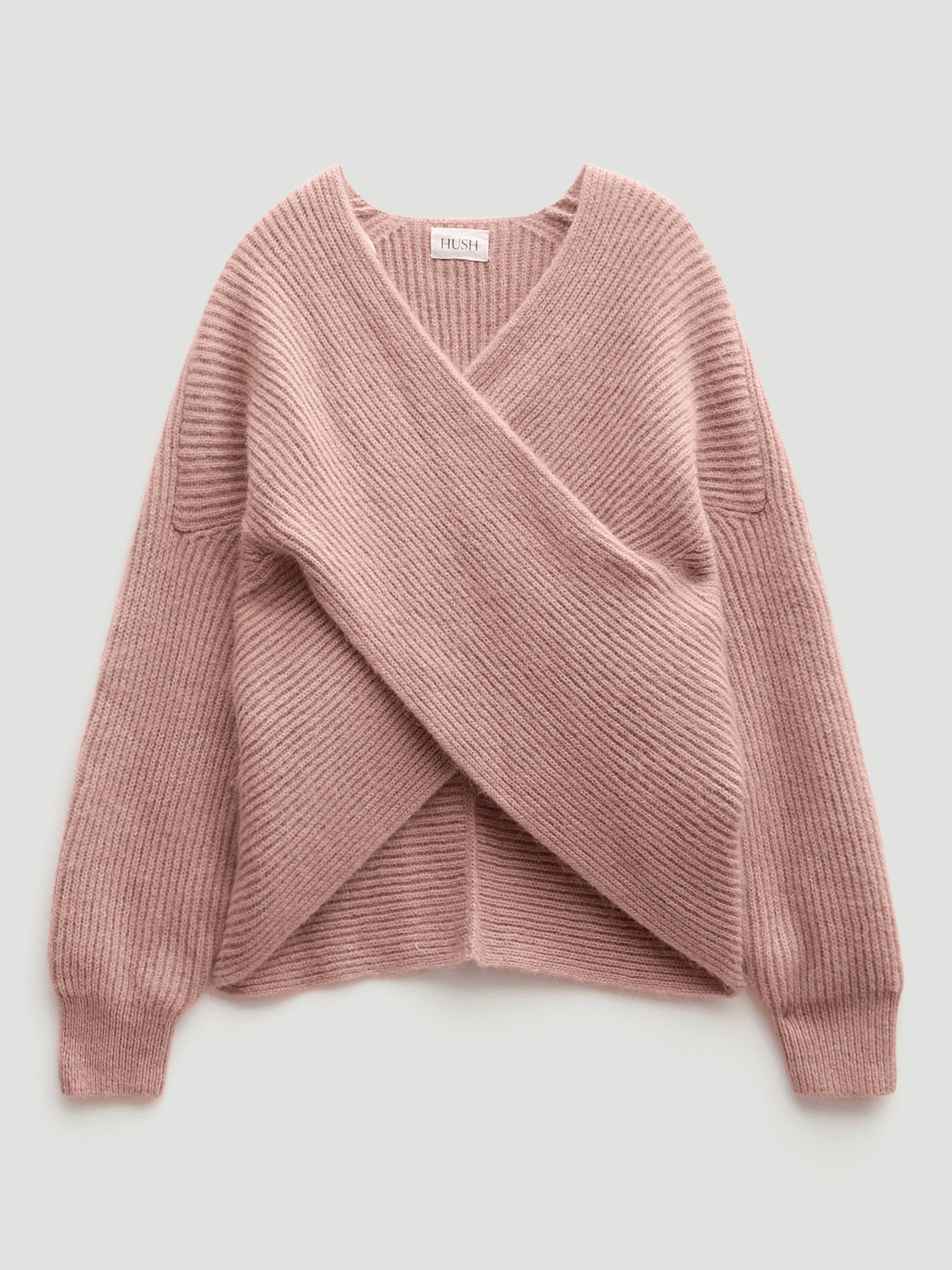 Product image 4 of 5, which shows HUSH Betty Wool Blend Jumper, Rosewood Pink, S