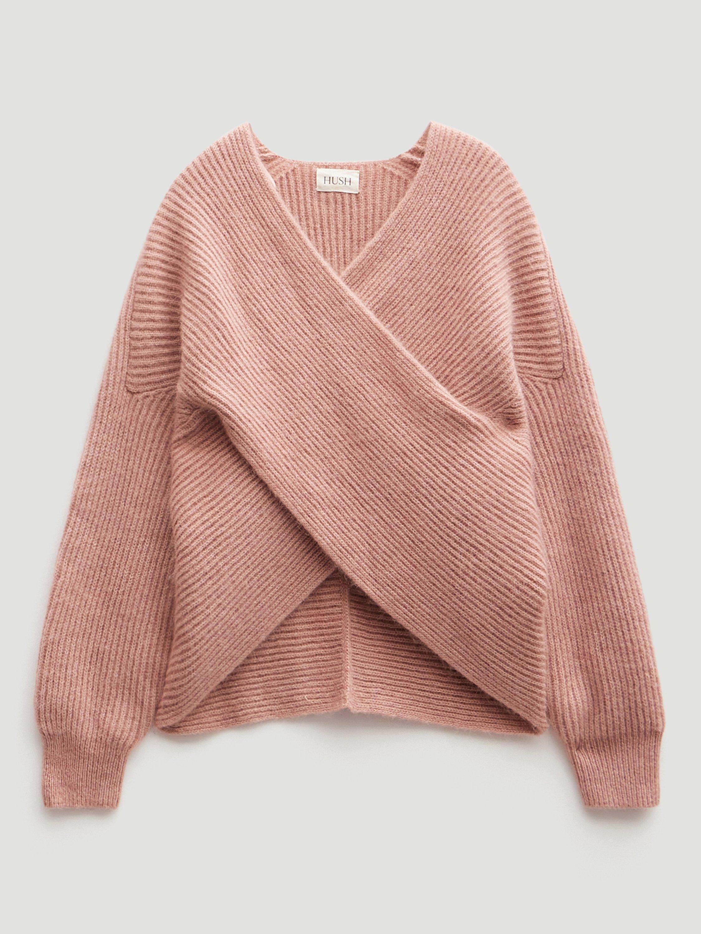 Product image 5 of 5, which shows HUSH Betty Wool Blend Jumper, Rosewood Pink, S