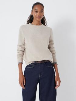 HUSH Ivy Wool Crew Neck Jumper - view 2, Oatmeal