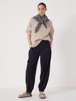 HUSH Nina Merino Wool Cropped Jumper - view 2, Oatmeal
