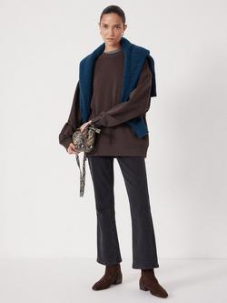 HUSH Quinn Oversized Sweatshirt, Dark Brown - view 2, Dark Brown