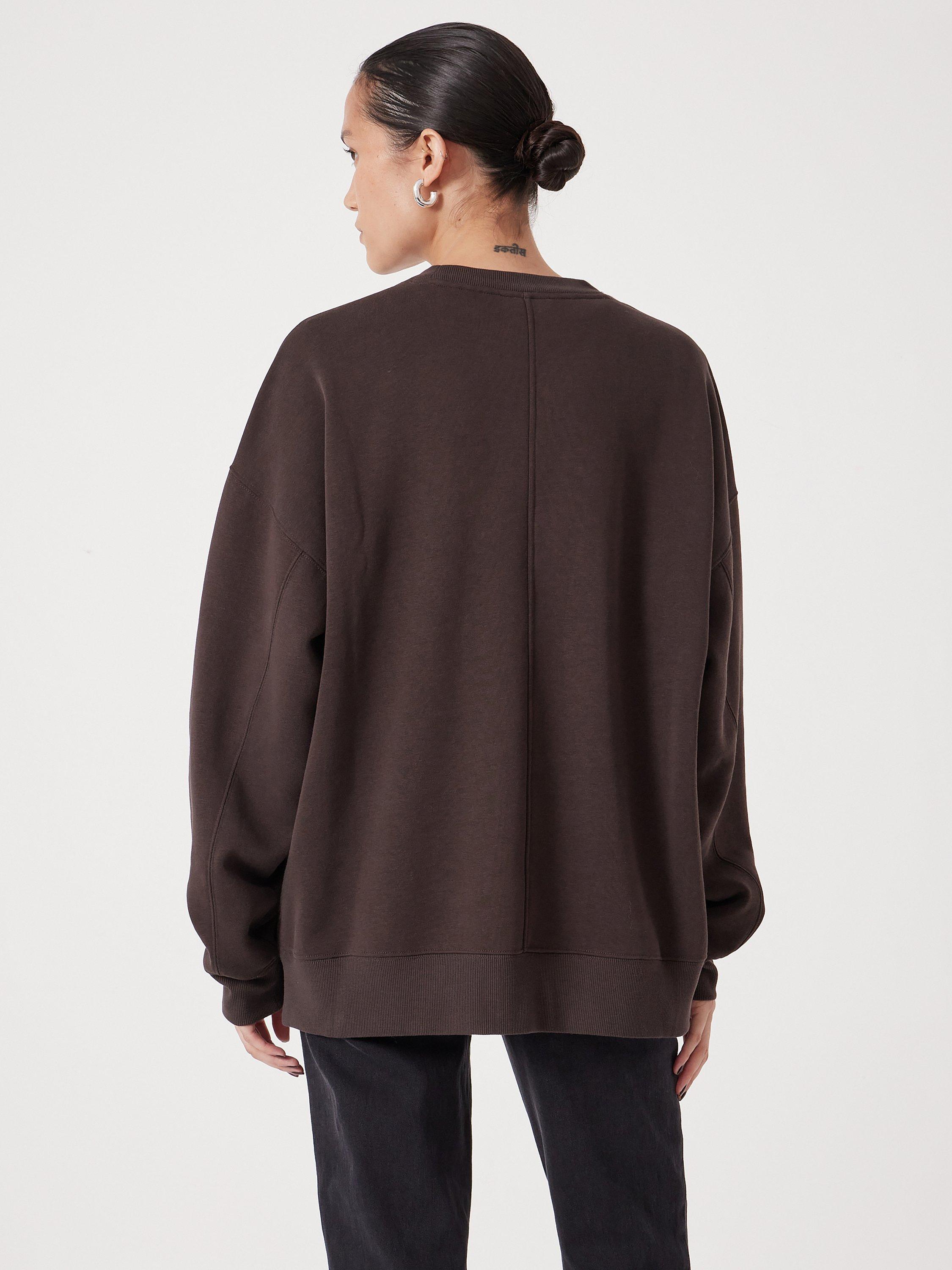 Product image 5 of 5, which shows HUSH Quinn Oversized Sweatshirt, Dark Brown, L
