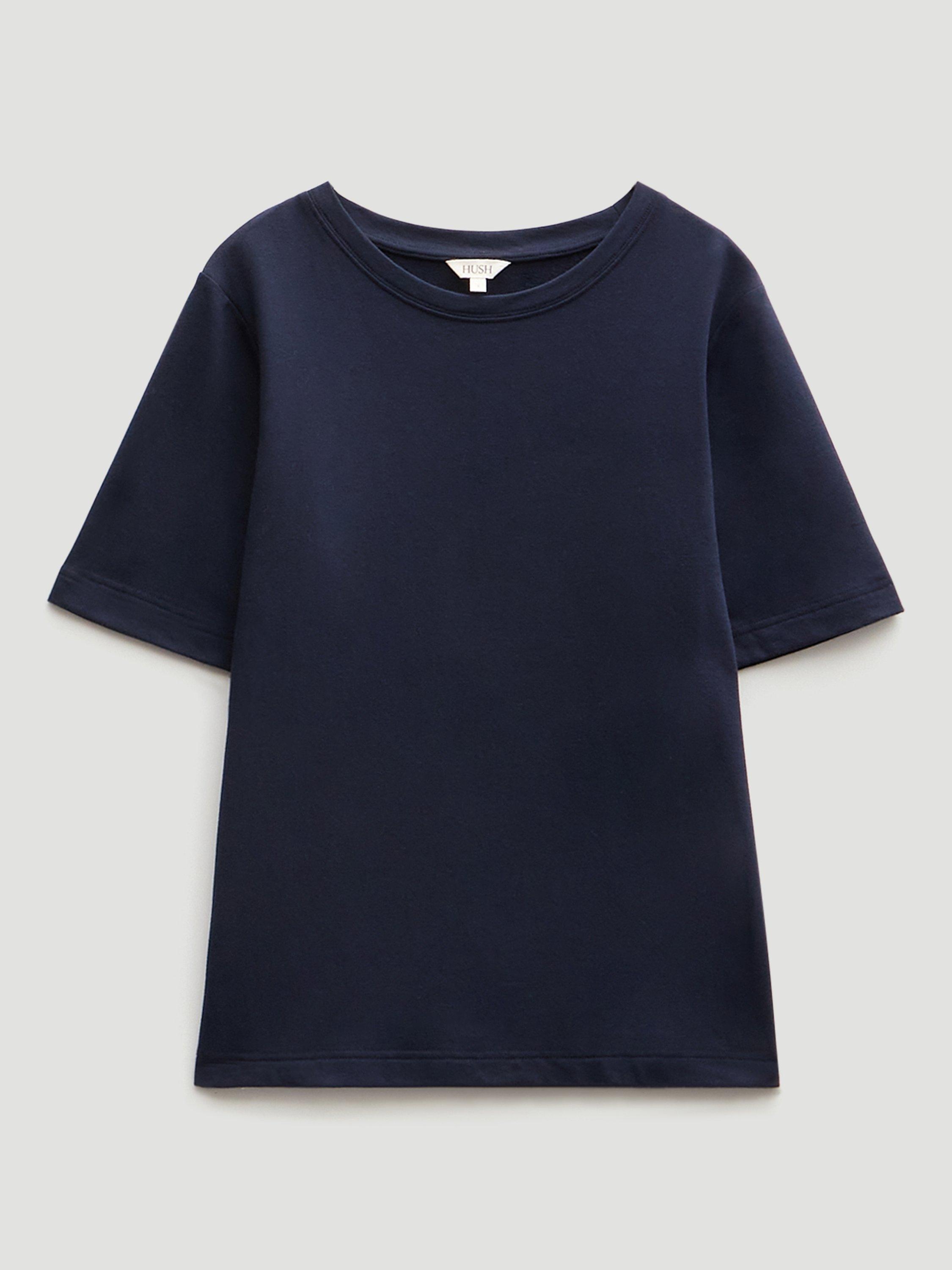 Product image 1 of 1, which shows HUSH Cotton Blend Loopback Regular T-Shirt, Midnight Navy, S