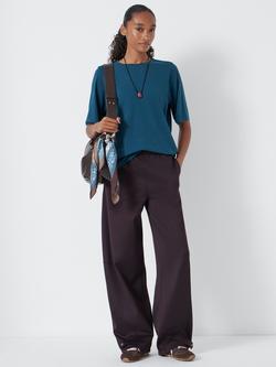 HUSH Reece Drapey T-shirt, Teal Blue