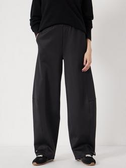 HUSH Cotton Barrel Leg Joggers, Black