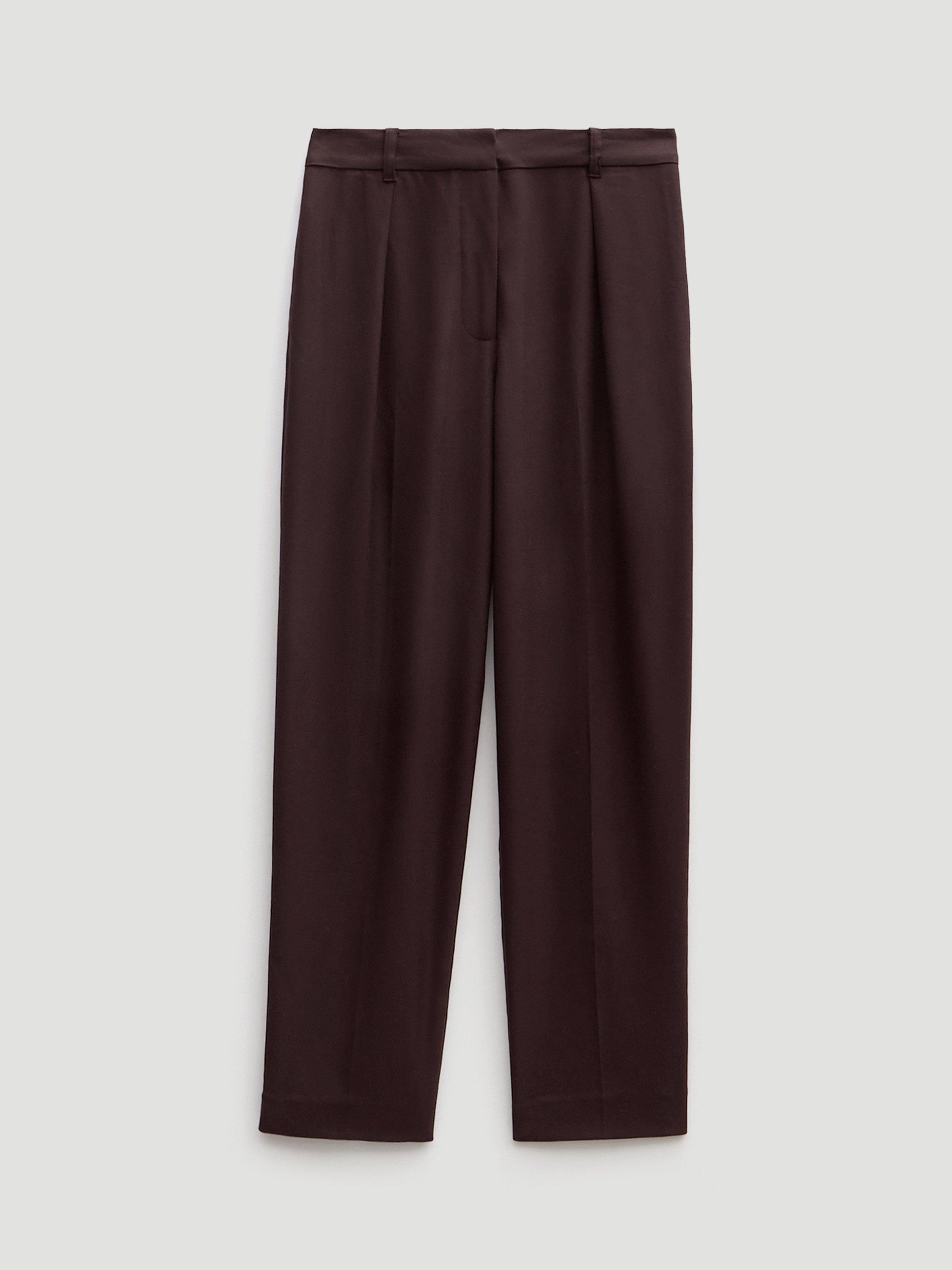 Product image 4 of 5, which shows HUSH Wool Blend Tapered Trouser, Burgundy Purple, 4S