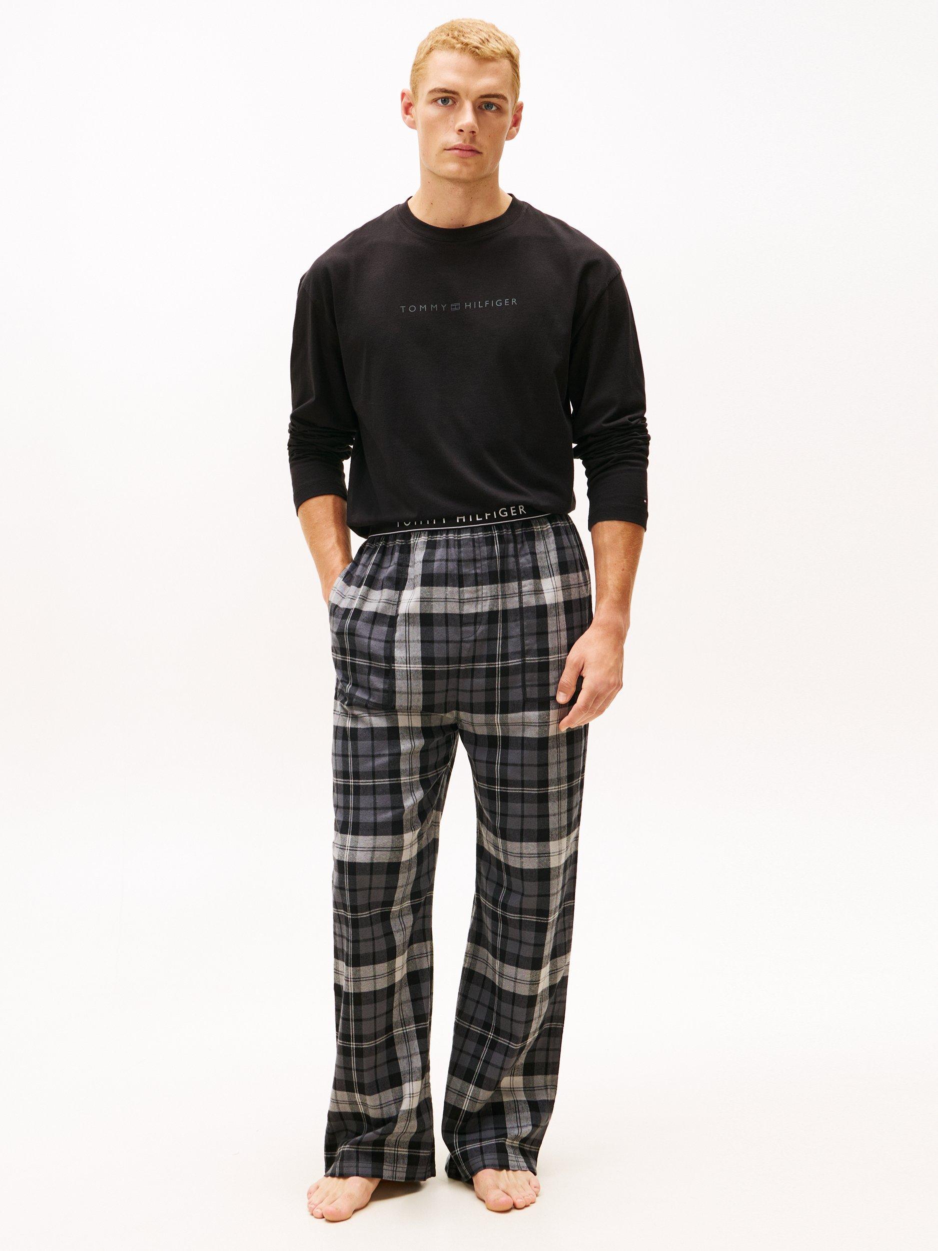 Tommy Hilfiger Flannel Tartan Pyjama Trousers, Black