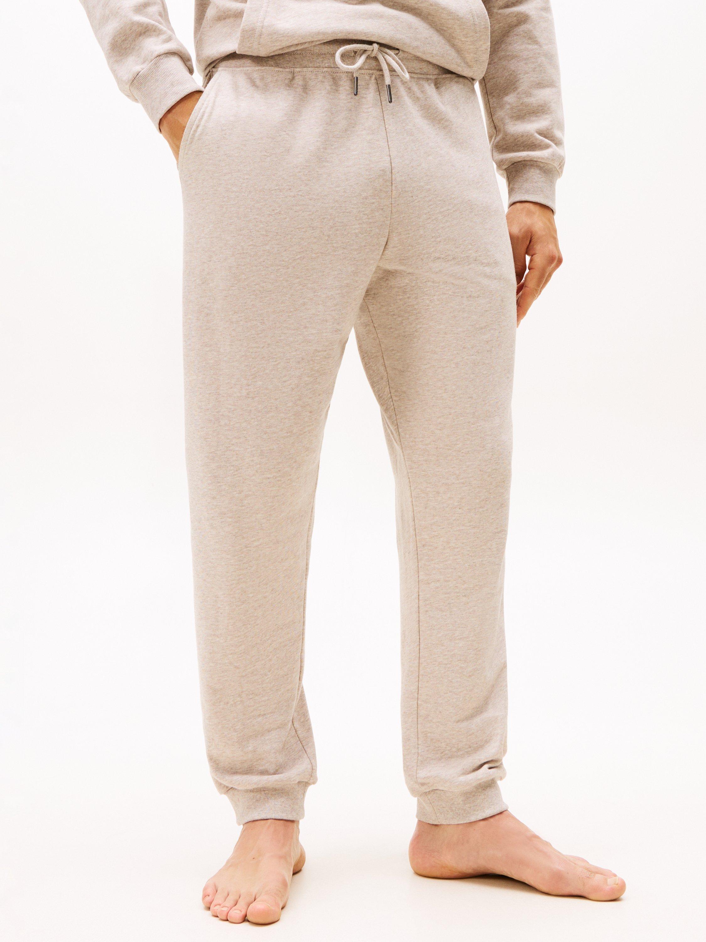 Product image 1 of 5, which shows Tommy Hilfiger Logo Lounge Joggers, Heathered Pebble, S