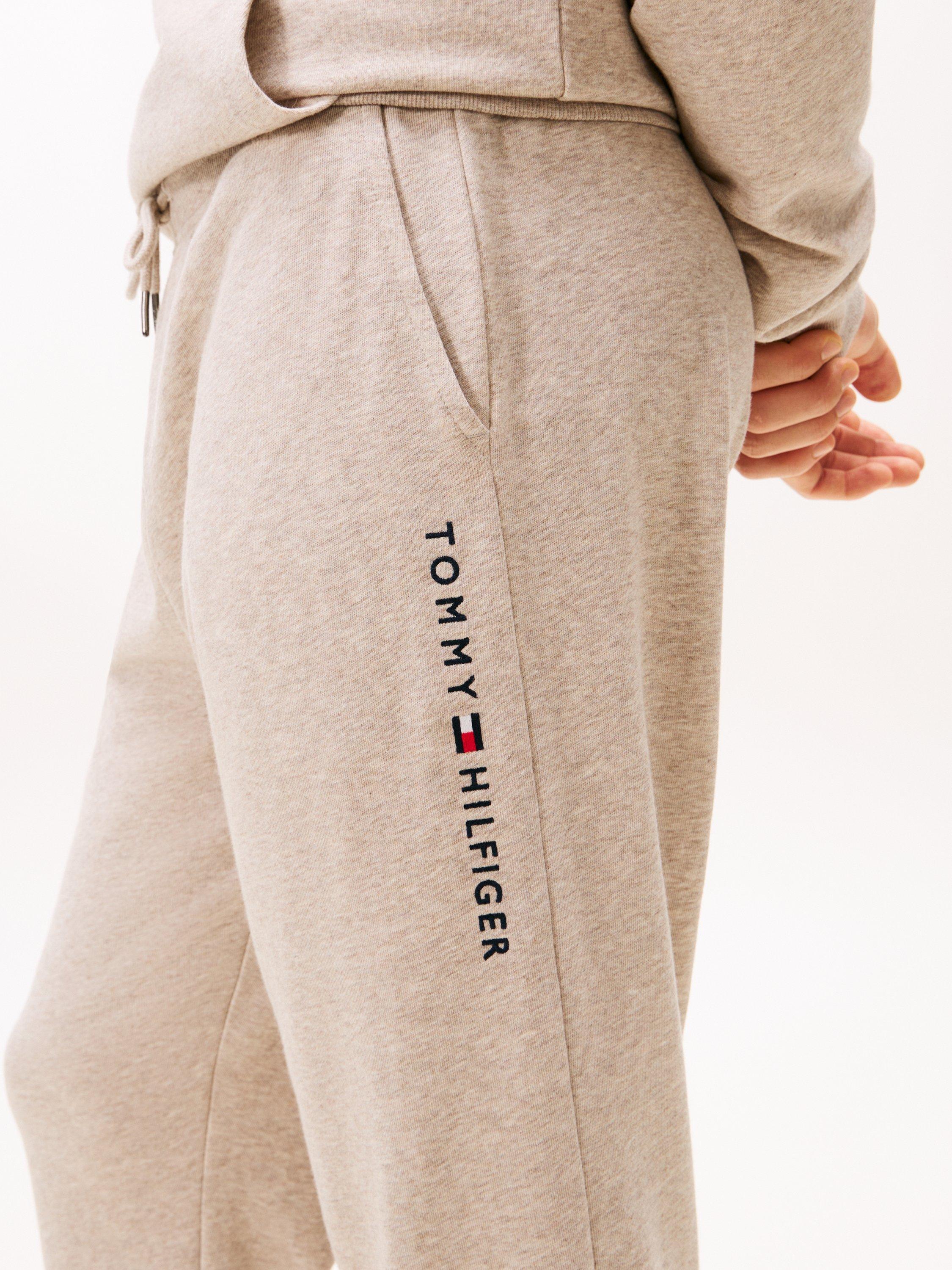 Product image 3 of 5, which shows Tommy Hilfiger Logo Lounge Joggers, Heathered Pebble, S