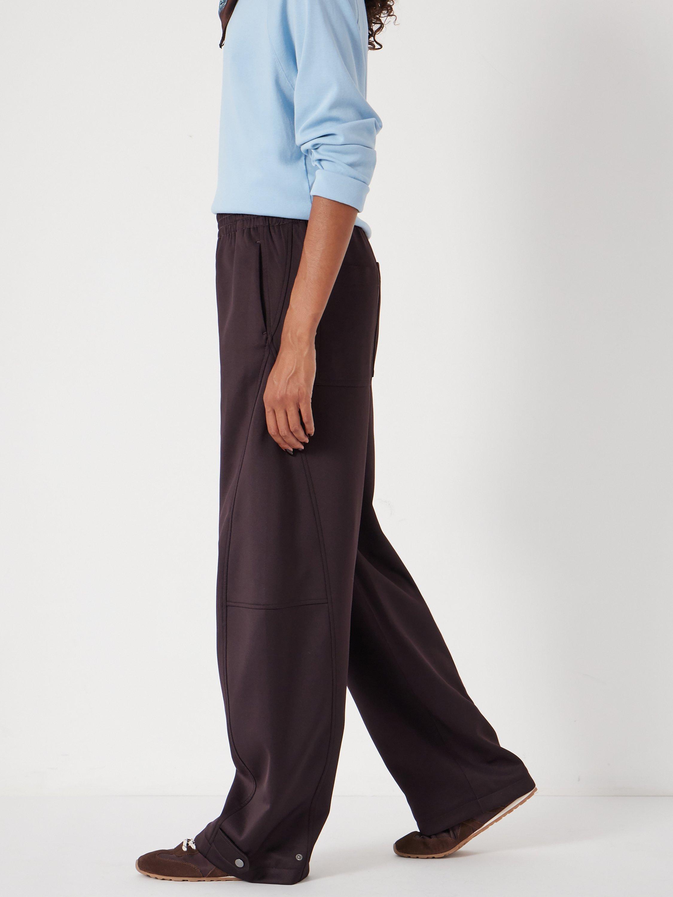 Product image 3 of 6, which shows HUSH Cotton Barrel Leg Joggers, Burgundy, XXS Sht