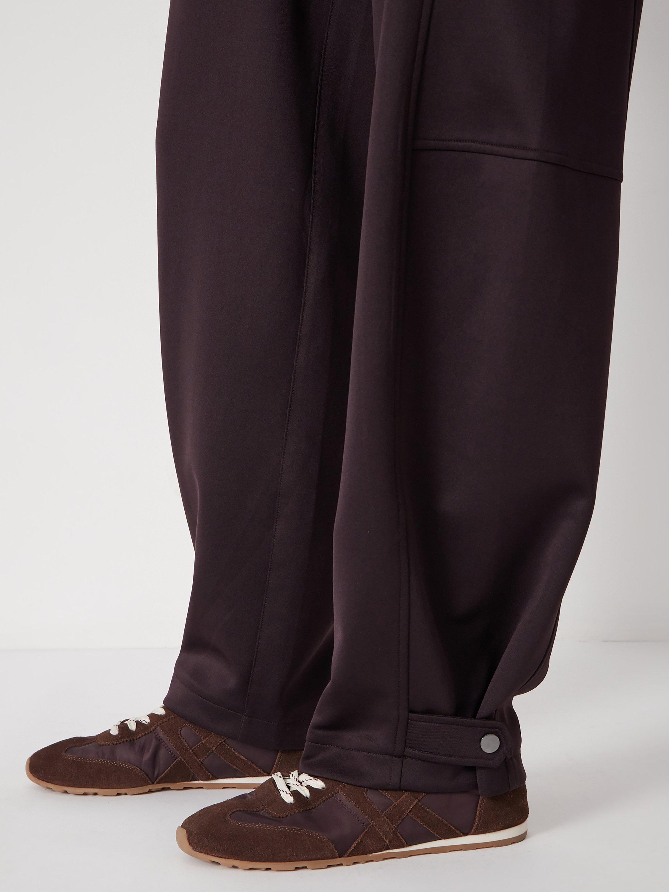 Product image 4 of 6, which shows HUSH Cotton Barrel Leg Joggers, Burgundy, XXS Sht