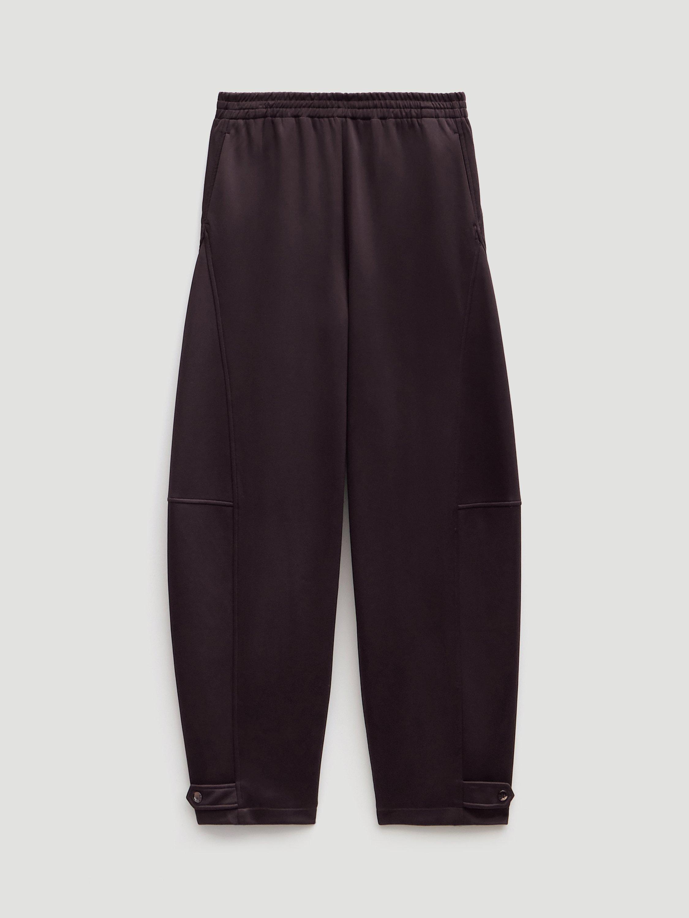 Product image 6 of 6, which shows HUSH Cotton Barrel Leg Joggers, Burgundy, XXS Sht