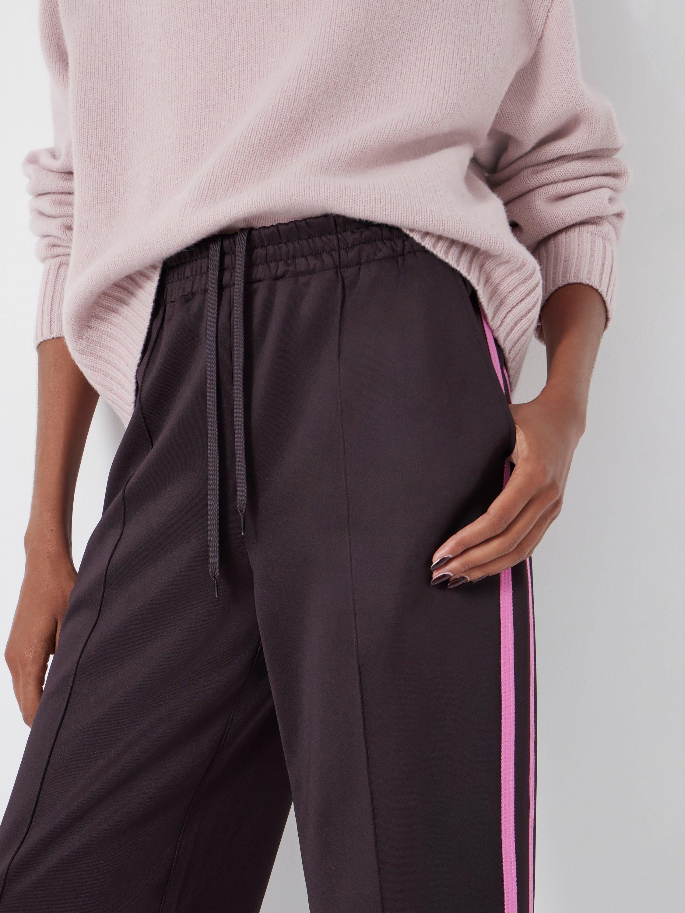 Product image 3 of 11, which shows HUSH Harrison Side Stripe Joggers, Plum Purple, S Reg