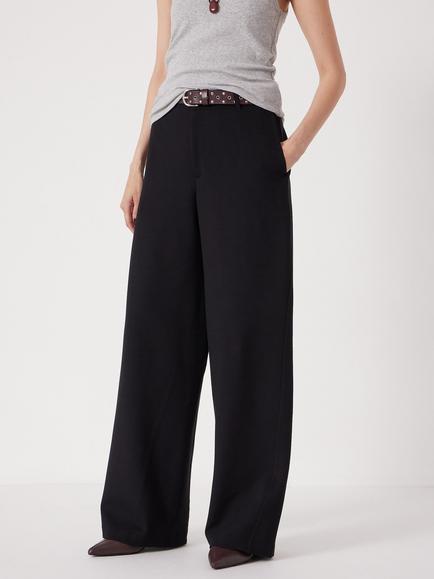 HUSH Ponte Tailored Trousers, Black, Black