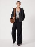 HUSH Ponte Tailored Trousers, Black