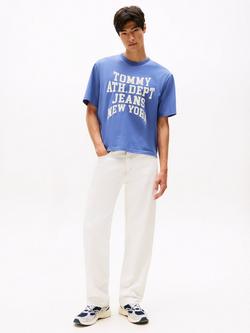 Tommy Jeans Cotton Regular Fit Short Sleeve Varsity Logo T-Shirt - view 2, Soft Sapphire