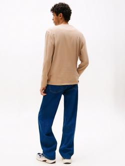 Tommy Jeans Tonal Tommy Badge Long Sleeve T-Shirt - view 2, Coastal Taupe Tonal