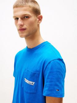 Tommy Jeans Cotton Regular Fit Short Sleeve Logo T-Shirt - view 2, Vibrant Indigo