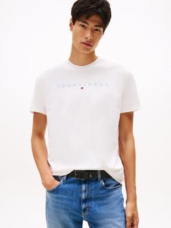 Tommy Hilfiger Logo Embroidery Cotton T-Shirt, Ecru