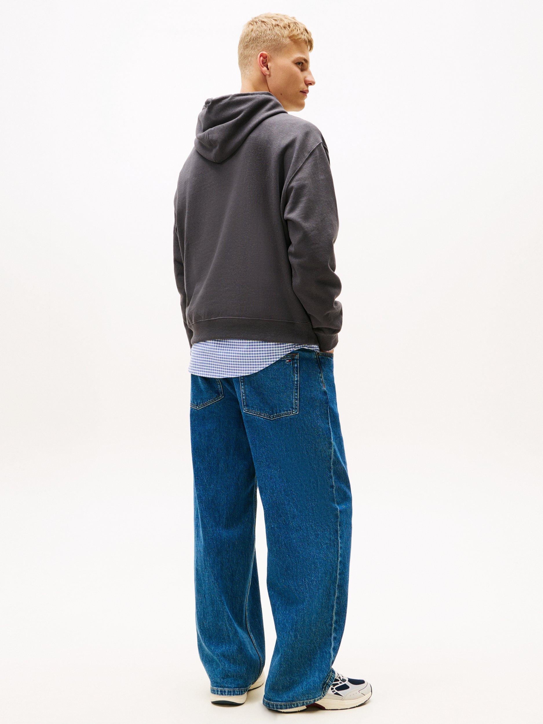 Product image 2 of 5, which shows Tommy Jeans Cotton Logo Hoodie, Washed Black, XS