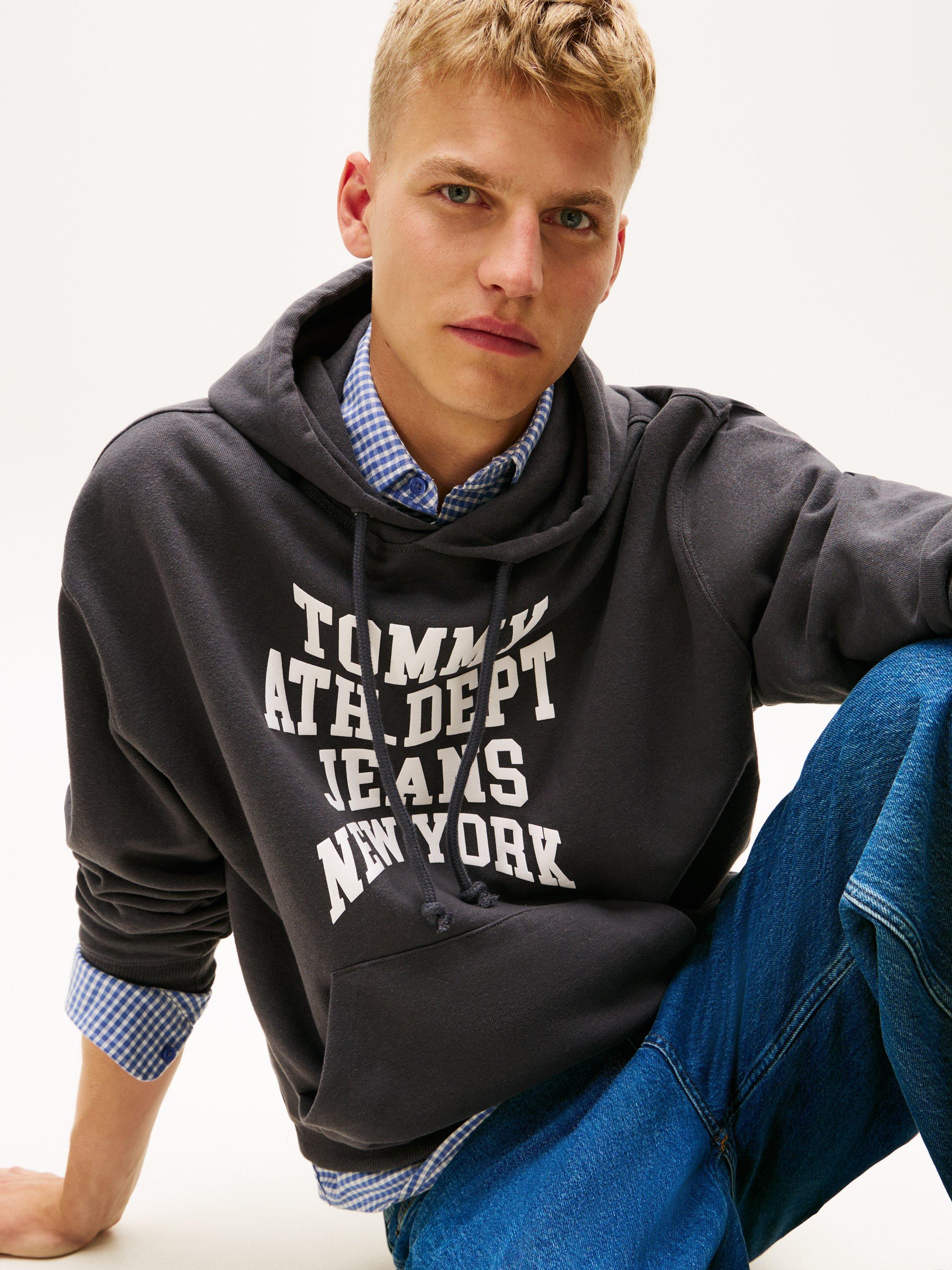 Product image 4 of 5, which shows Tommy Jeans Cotton Logo Hoodie, Washed Black, XS