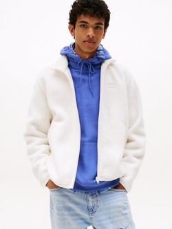 Tommy Jeans Relaxed Fit Zip Sweatshirt, Ancient White, Ancient White