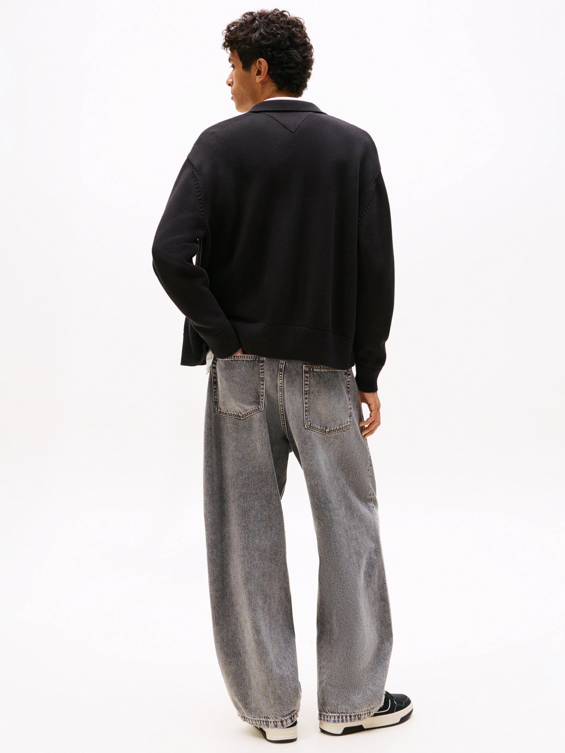 Product image 2 of 5, which shows Tommy Jeans Logo Zip Sweatshirt, Black, M