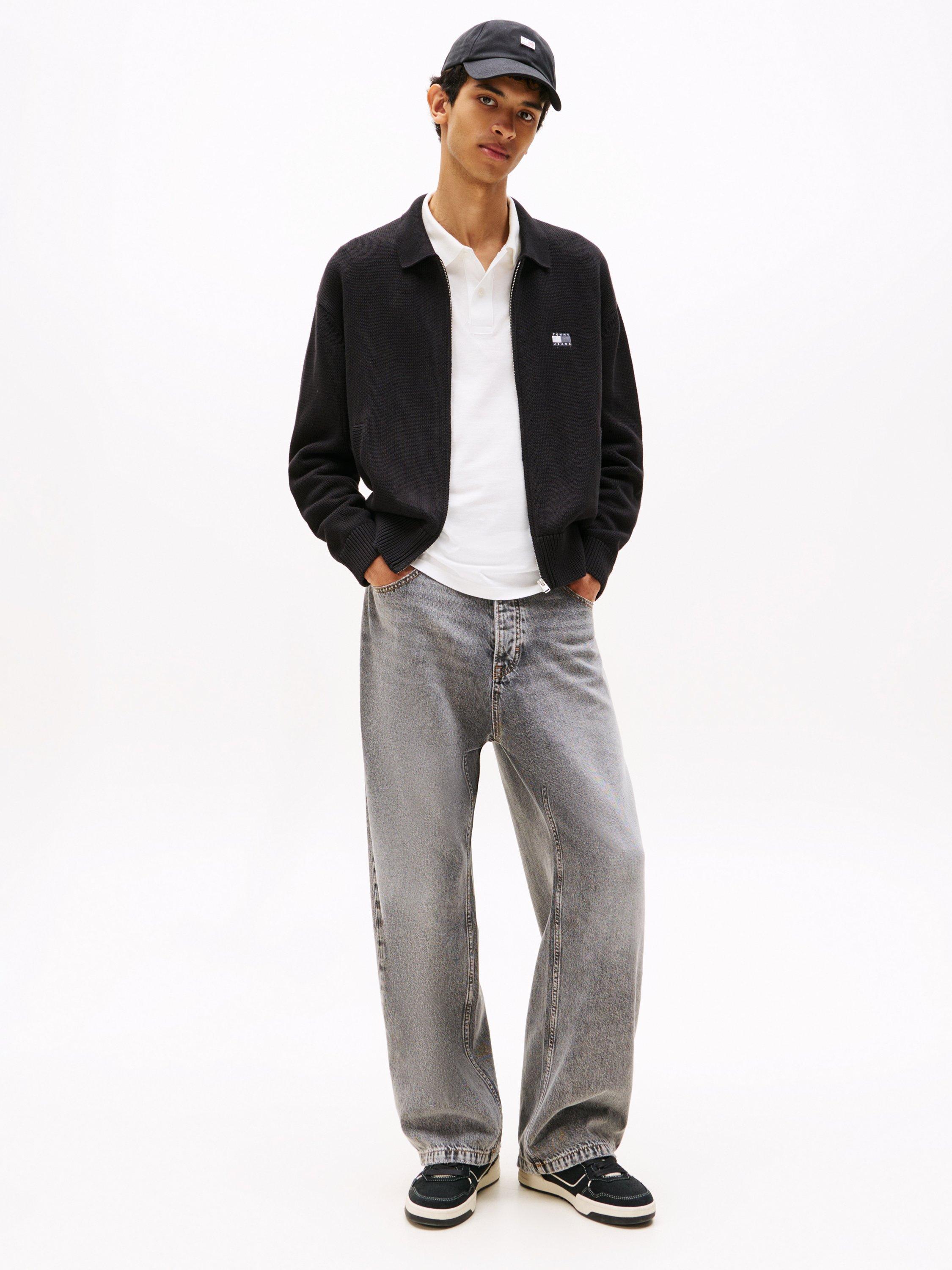 Product image 3 of 5, which shows Tommy Jeans Logo Zip Sweatshirt, Black, M