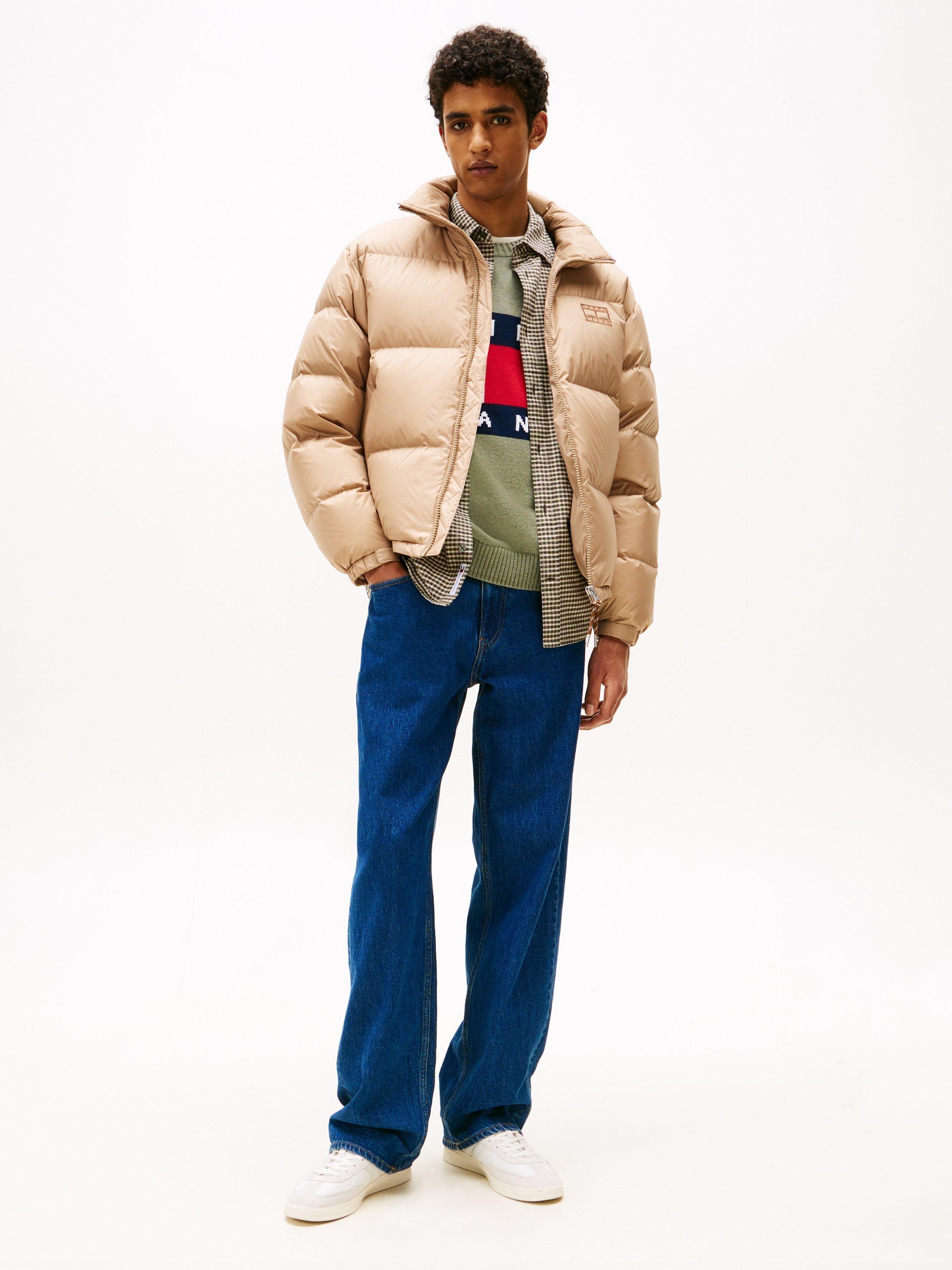 Product image 3 of 6, which shows Tommy Jeans Water Repellent Ripstop Alaska Puffer Jacket, Coastal Taupe, M