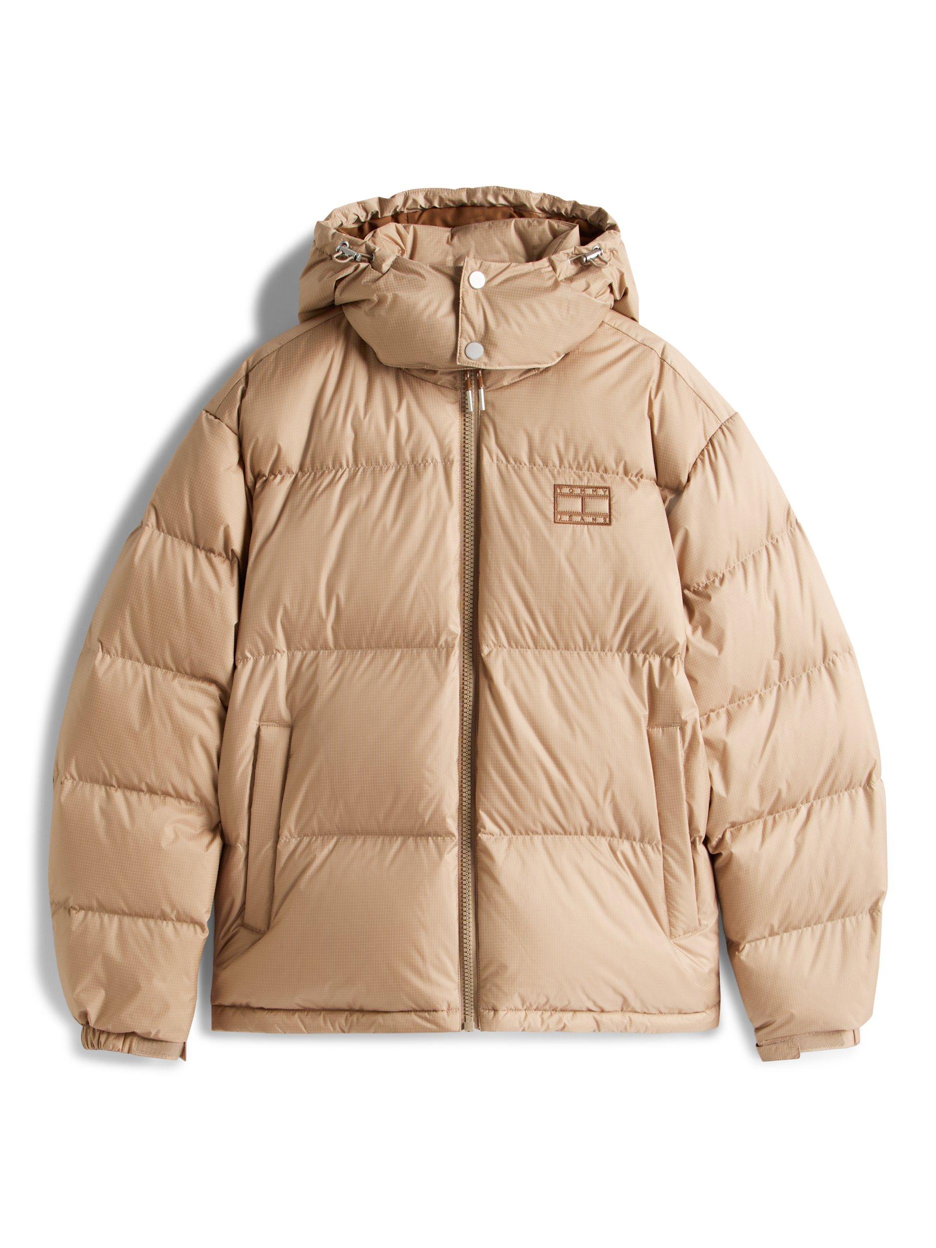 Product image 5 of 6, which shows Tommy Jeans Water Repellent Ripstop Alaska Puffer Jacket, Coastal Taupe, M