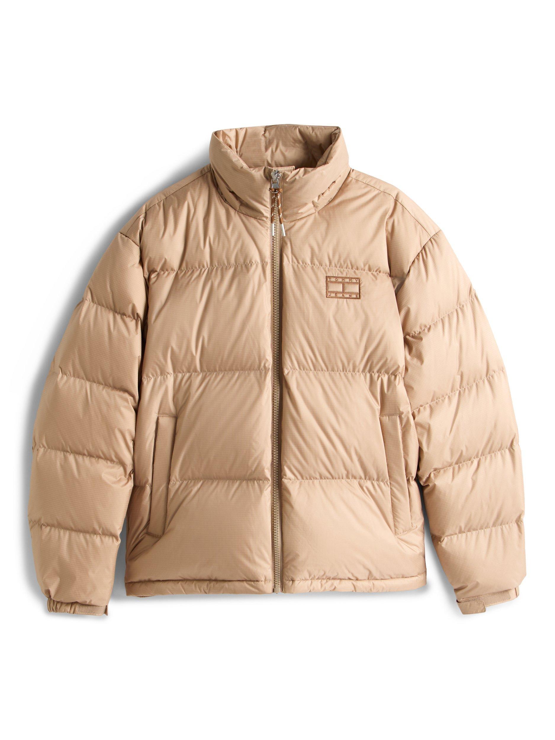 Product image 6 of 6, which shows Tommy Jeans Water Repellent Ripstop Alaska Puffer Jacket, Coastal Taupe, M
