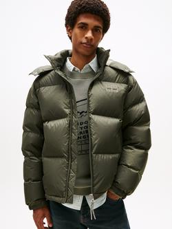 Tommy Jeans Water Repellent Ripstop Alaska Puffer Jacket, Pewter Green