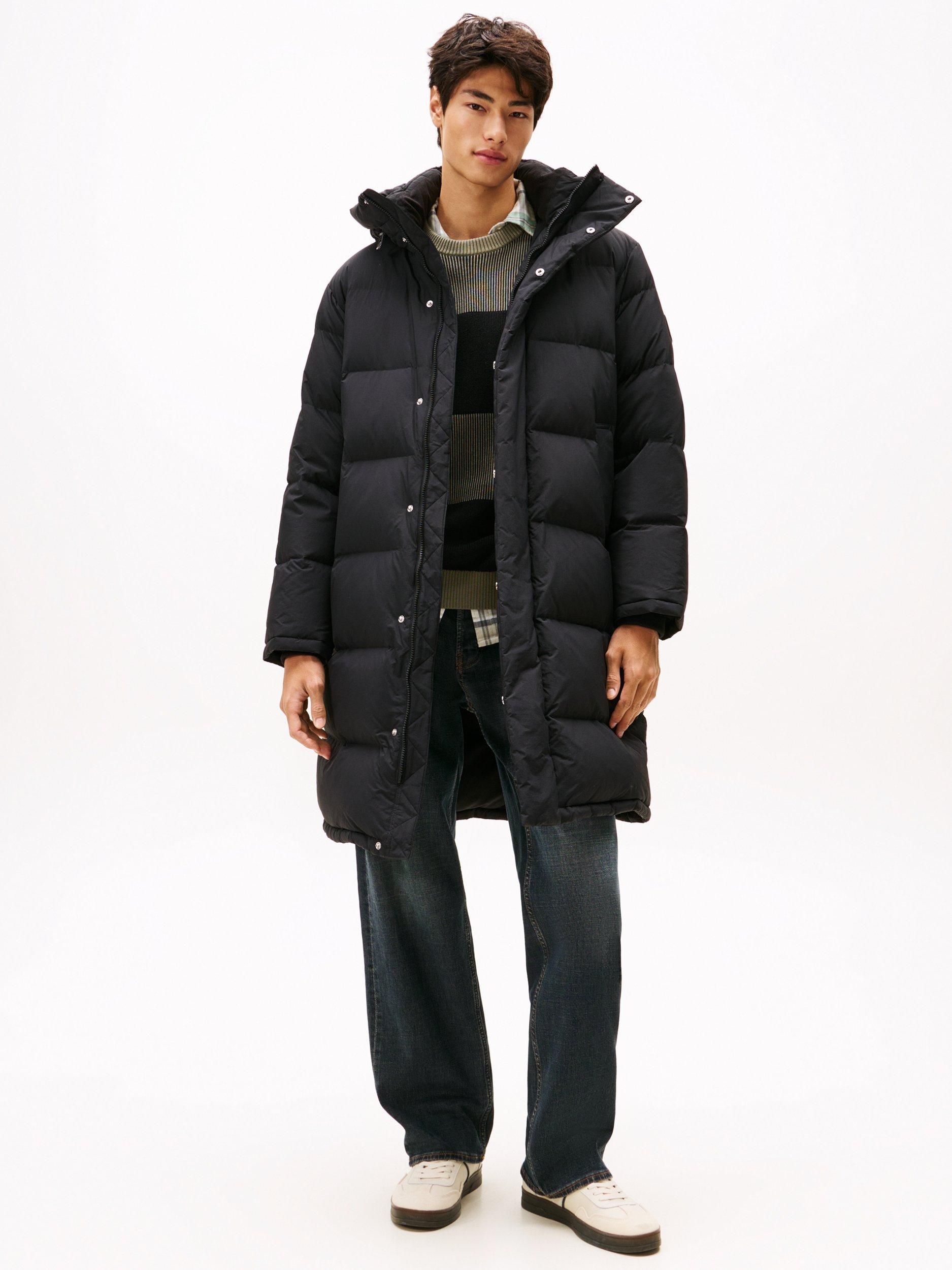 Product image 1 of 5, which shows Tommy Hilfiger Tommy Jeans Hooded Puffer Jacket, Black, L