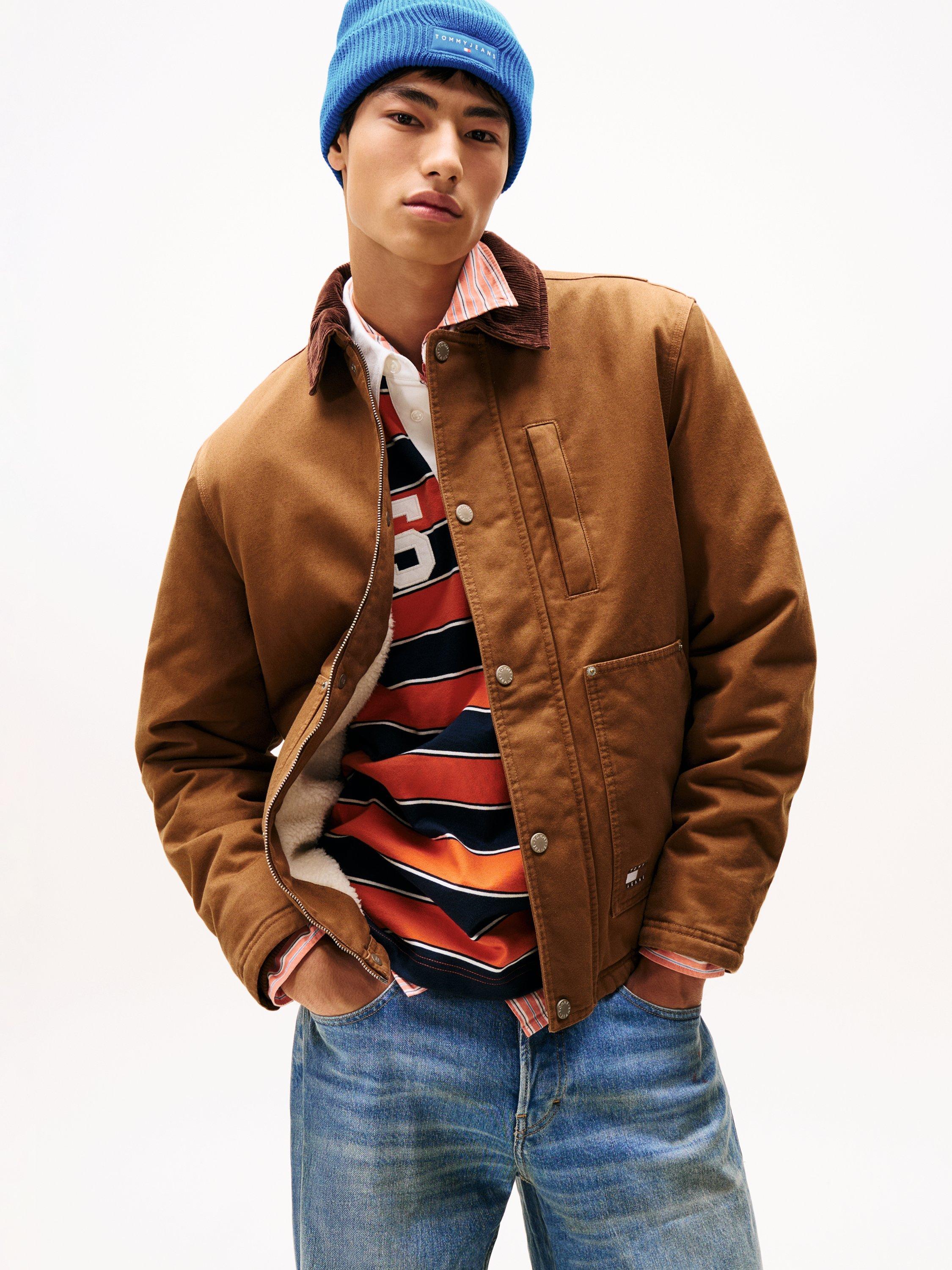 Tommy Jeans Cotton Chore Jacket, Pecan Nut