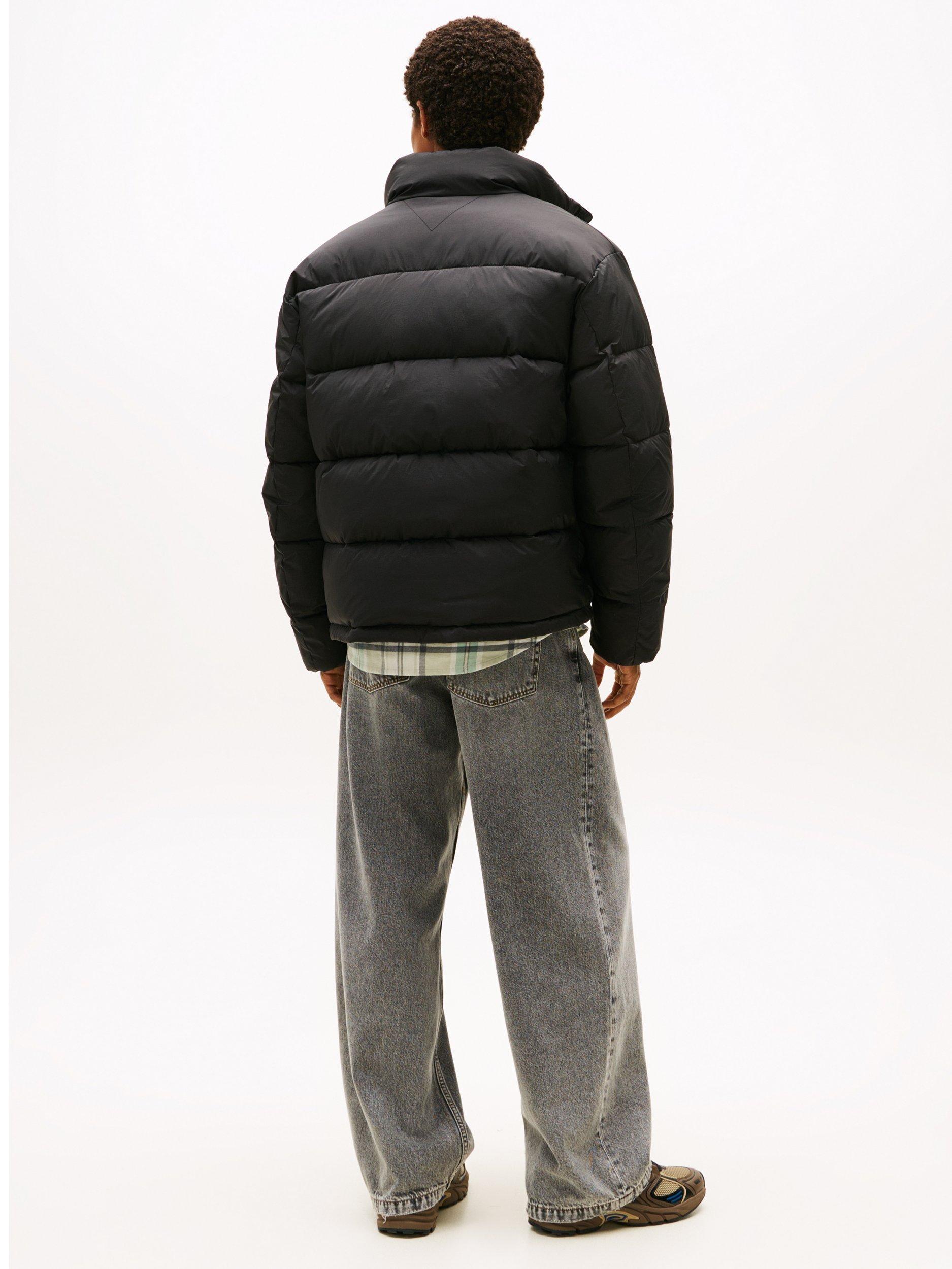 Product image 2 of 5, which shows Tommy Jeans Water Repellent Relaxed Fit Crinkle Puffer Jacket, Black, XS