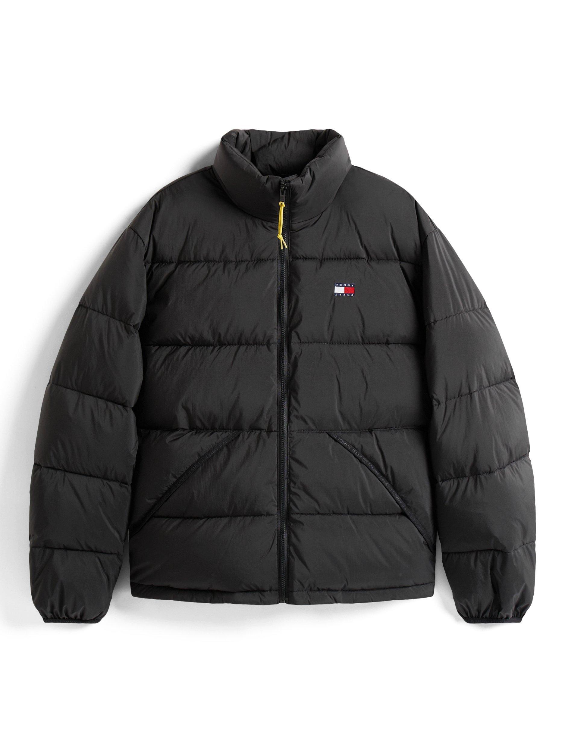 Product image 5 of 5, which shows Tommy Jeans Water Repellent Relaxed Fit Crinkle Puffer Jacket, Black, XS