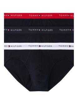 Tommy HIlfiger Stretch Cotton Waistband Briefs, Pack of 3, Black/Multi, Black/Multi